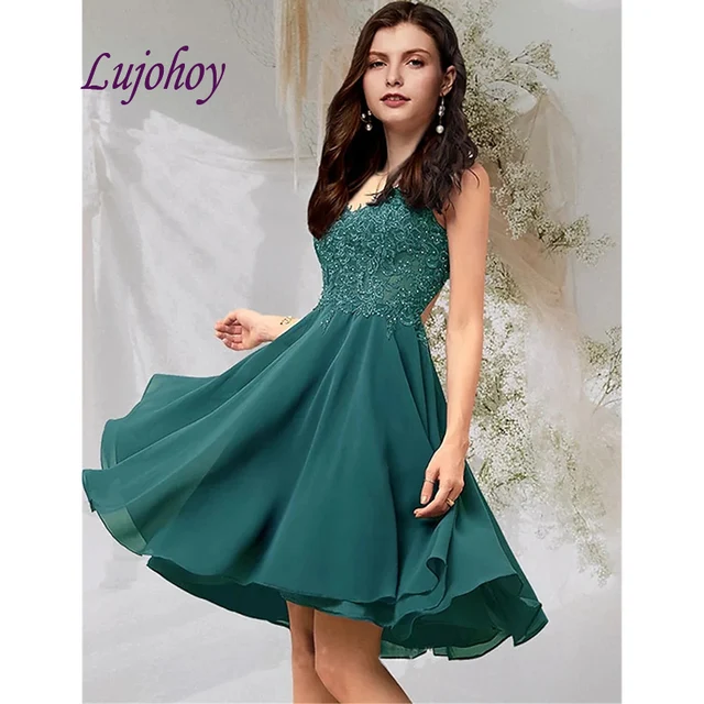 Sexy Turquoise Lace Short Cocktail 