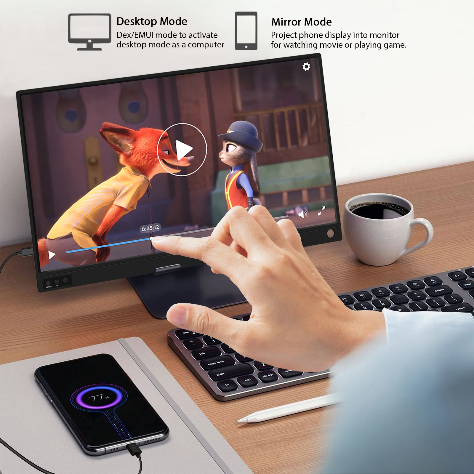 ZEUSLAP 15.6 ġ 1920x1080P ġ ũ ޴   6000mAh  ͸, ޴ Ʈ ġ PS4 PS5