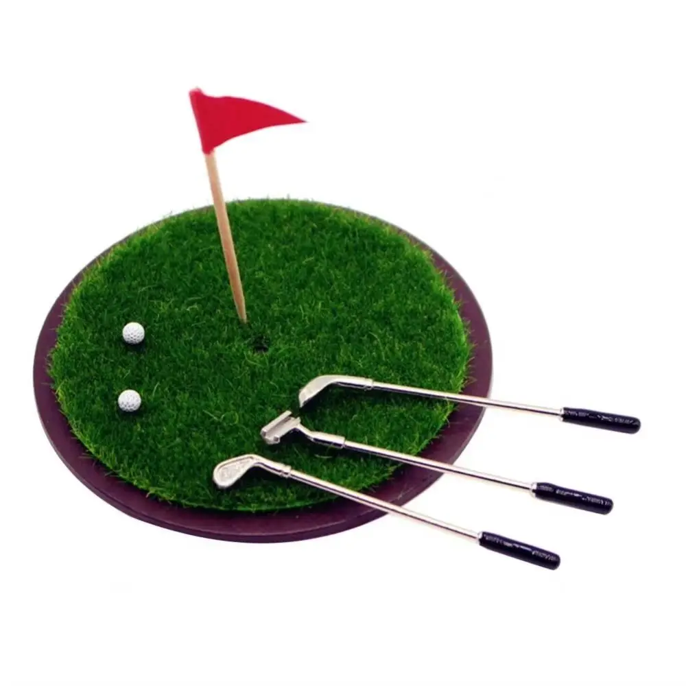 Sports Scene Miniature Golf Club 1/6 and 1/12 Scale Grassland Model Dollhouse Mini Golf Set Lifelike Design Mini Golf Balls