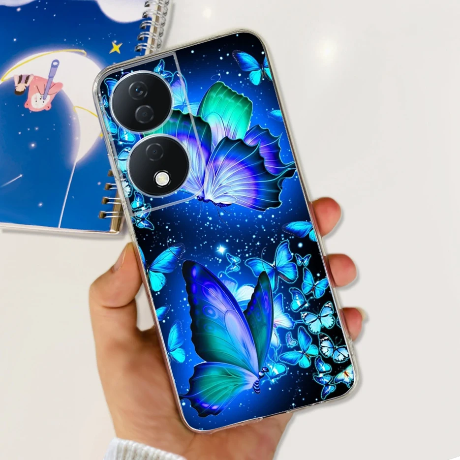 Cute Cat & Butterfly Painted Soft Silicone Phone Case -