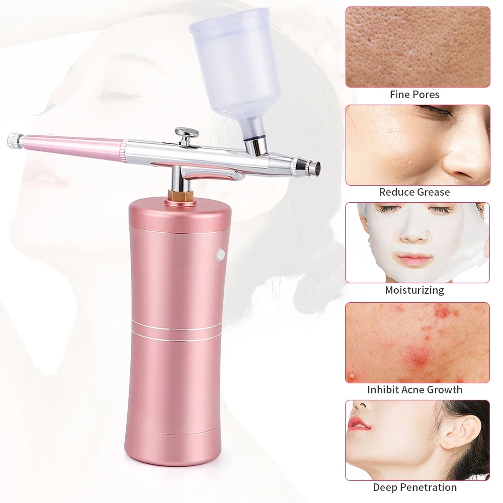 Top 0.3mm Pink Mini Air Compressor Kit Air-Brush Paint Spray Gun Airbrush For Na