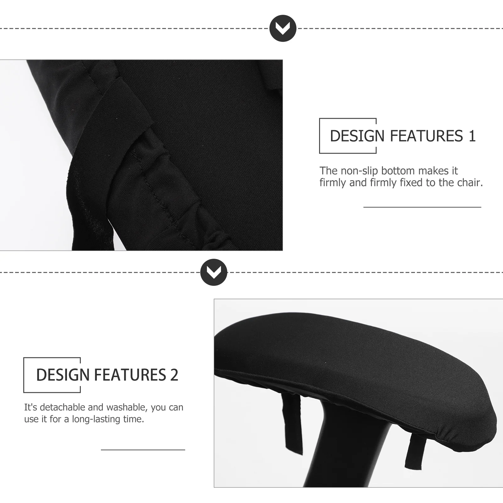 의자 팔 커버, 팔꿈치 팔걸이 패드, 베개 쿠션, 사무용품, 게임용 블랙, 2 개