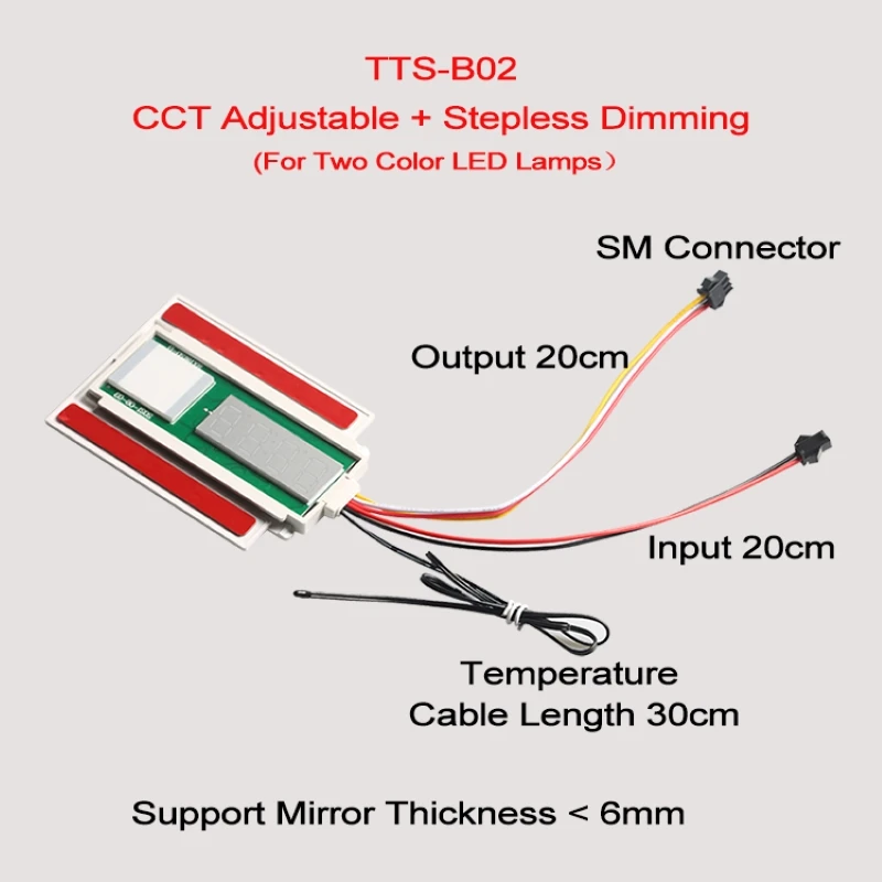 Single Button Touch Sensor with Clock Temperature Display LED Touch Switch for Vanity Bathroom Mirror light switch with remote Wall Switches