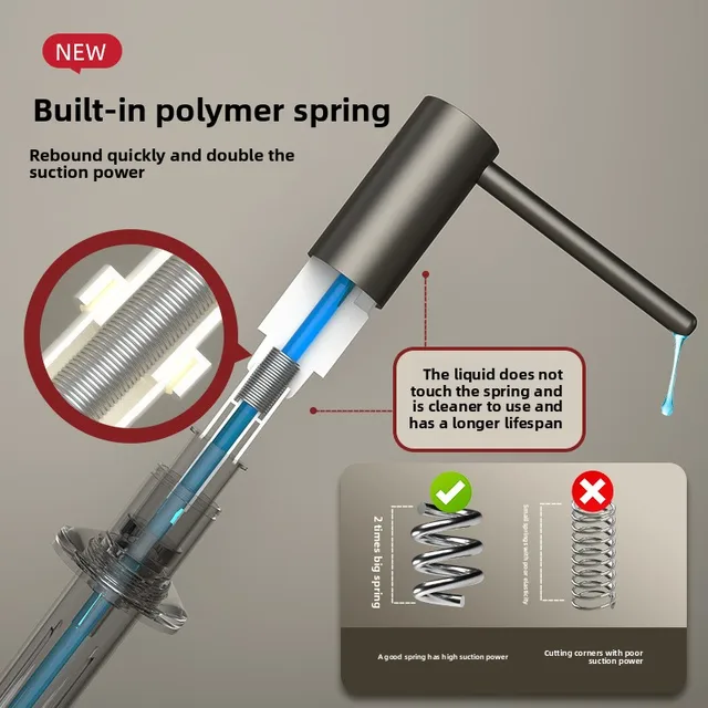 เครื่องจ่ายสบู่อ่างล้างจานเครื่องจ่ายสบู่อ่างล้างจานพร้อมถาดตะขอหลอดขยายผงซักฟอกเคาน์เตอร์ล้างจานสบู่เหลว Dispe 2