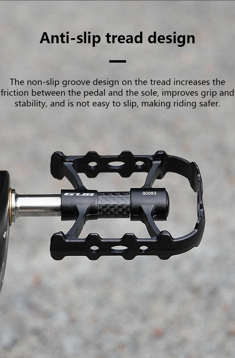GUB GC083 Fahrrad Ultraleichtes Doppellager Aluminiumlegierung Pedal MTB/Rennrad/Klapprad Titan-Achsen-Pedale Leichtgewichtige Pedale – Detail 8