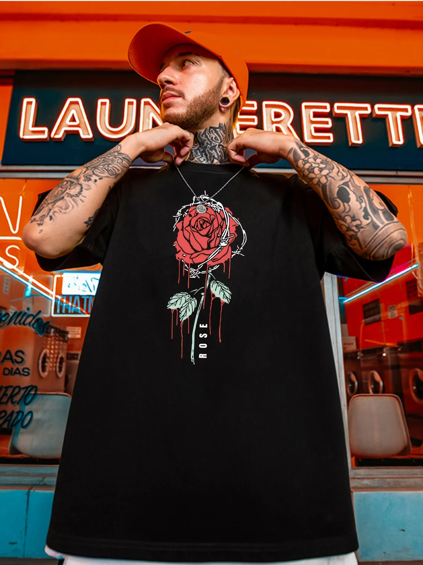 

Men and women street hip-hop summer trend personalized print round neck short sleeved American couple loose casual T-shirt top