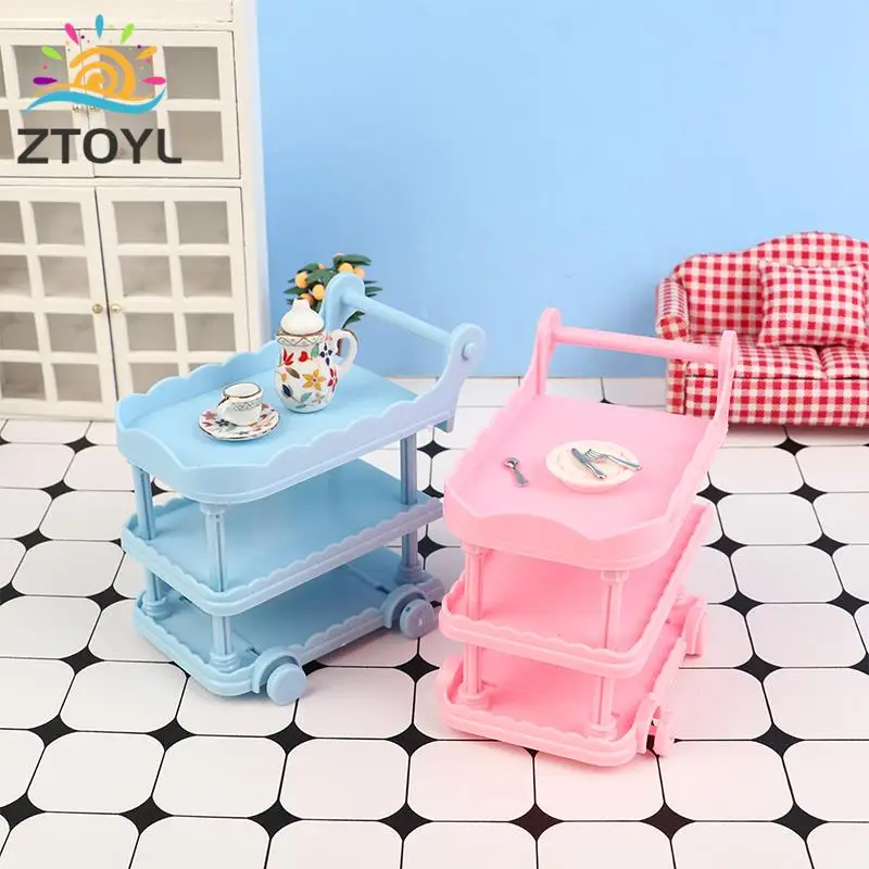 1:12 인형 집 미니어처 다이닝 카 트롤리 모델, 거실 장면 장식 장난감, 인형 집 액세서리, 1PC