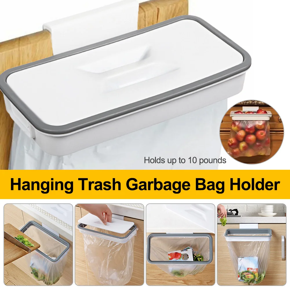 1pcs Trash Bag Holder for Kitchen Cupboard Kitchen Plastic Bag Trash Bin  Garbage Bags Storage Rack Space Saving Garbage Hook Kitchen Organize