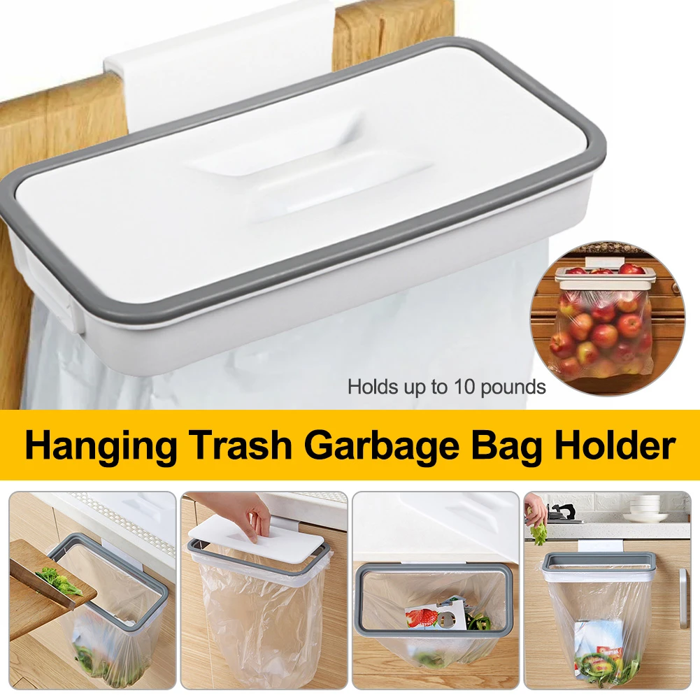 Portable Plastic Garbage Hanging Bag Kitchen Trash Storage Rack Bag ...