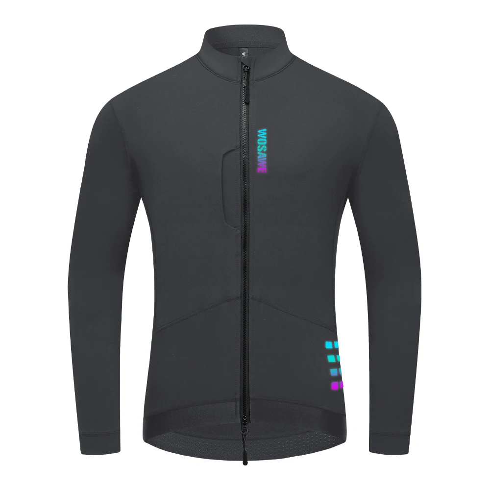 WOSAWE Winter-Thermo-Radtrikot, winddicht, zum Aufwärmen, für Rennrad, MTB, Fahrrad, langes Trikot, Herren-Radsport-Shirt – Detail 14
