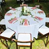 10 Pack White Round Tablecloths, 120 Inch Stain Resistant and Wrinkle Polyester Fabric Washable Table Clothes Cover 6
