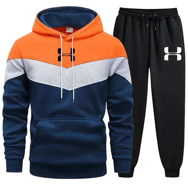 thumbnail image 1 of Conjuntos de chándales de otoño e invierno para hombre, Sudadera con capucha de manga larga + Pantalones para correr, trajes deportivos de dos piezas para correr, ropa deportiva informal, 1 of 4