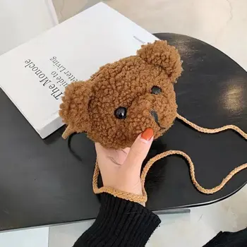 1 PCS 어린이 만화 곰 배낭 봉제 지갑 어린 소녀 봉제 동물 어깨 가방