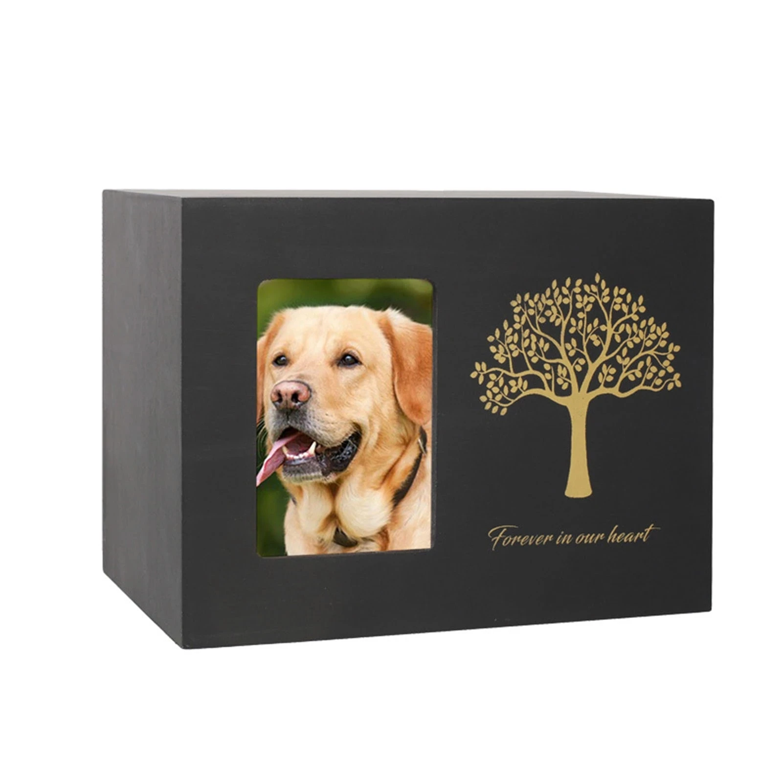 Urna Para Mascotas Con Marco De Fotos - Caja De Madera Para Cenizas Y Recuerdos