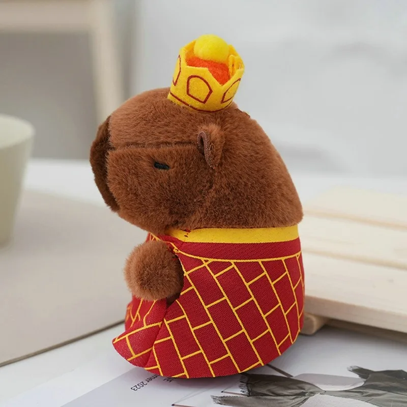 1PC Cute Buddha Style Capybara Doll Small Pendant Capybara Plush Keychain Doll Bag Pendant Kawaii Keychain 6