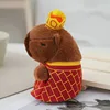 1PC Cute Buddha Style Capybara Doll Small Pendant Capybara Plush Keychain Doll Bag Pendant Kawaii Keychain 6