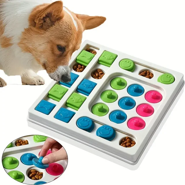 Cão quebra-cabeça brinquedo alimentador interativo