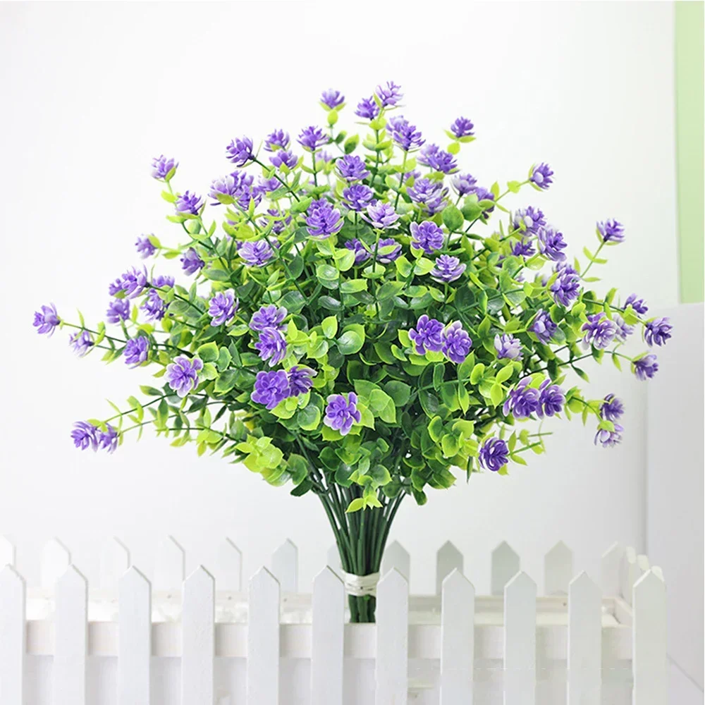 1 Bündel künstliche Blumen im Freien, grüne Sträucher, Pflanzen, künstliche Blumenwand für Büro, Zuhause, Wohnzimmer, Hochzeit, Gartendekoration – Detail 5