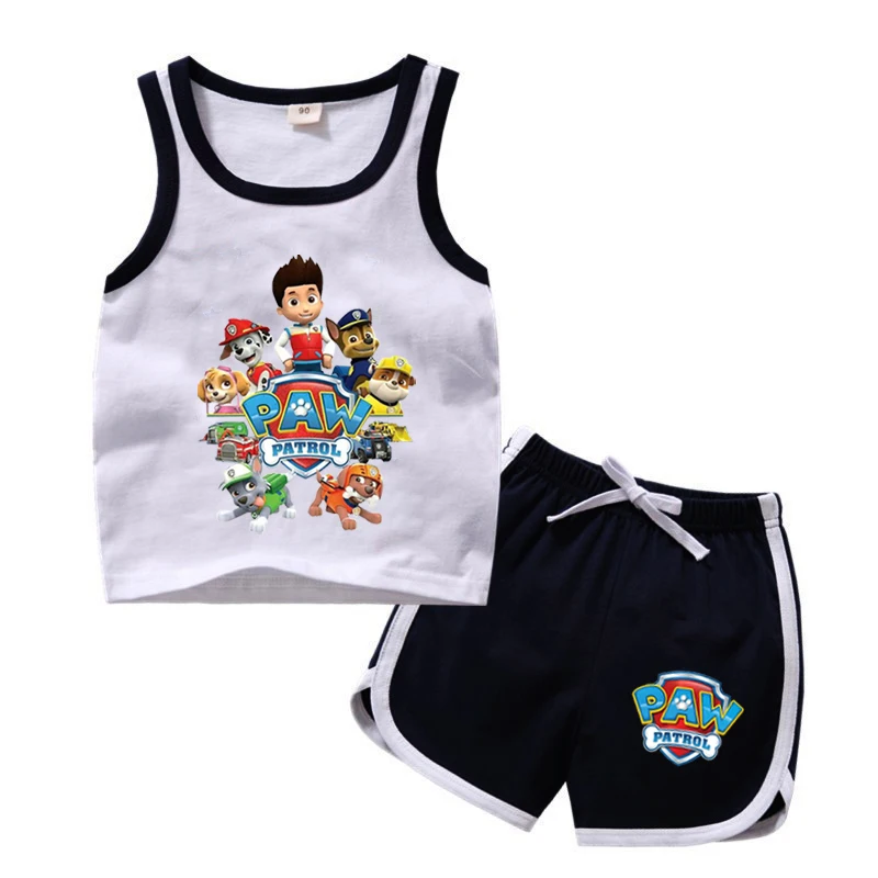 Summer Children Boy Girl PAW Patrol Clothing Sets Child T Shirts +Short Pants 2pcs Baby Girls Hello Kitty T-Shirts Shorts Set designer clothing sets