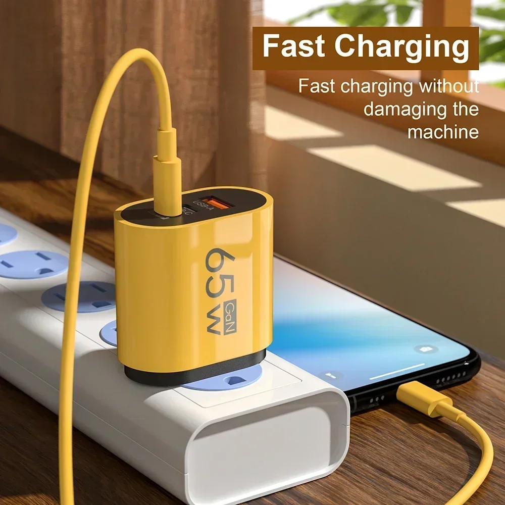 65W Fast Charger USB Type C PD Cable Fast Charging Quick Charge 3.0 Adapter For iPhone Xiaomi Samsung Oneplus Pixel Cellphones