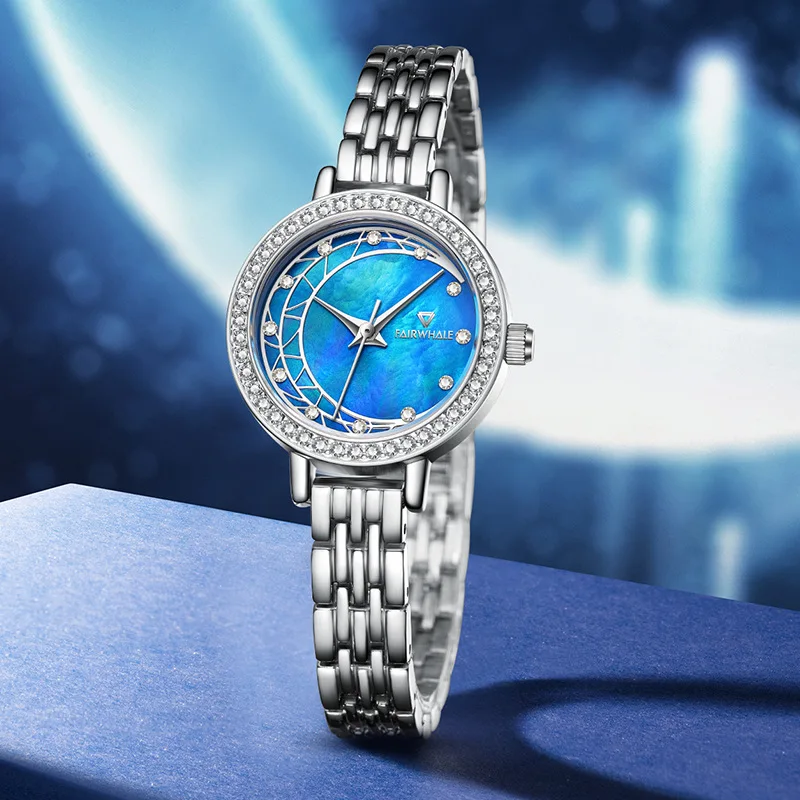 MARK FAIRWH Watch Star Moon Light Luxury Diamond Set Quartz Watch for Women