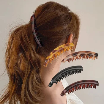 AWAYTR Hair Clips Solid Color Banana Clip Women's Hair Accessories Fashion Ponytail Barrettes Hair Claws Hairpins 1