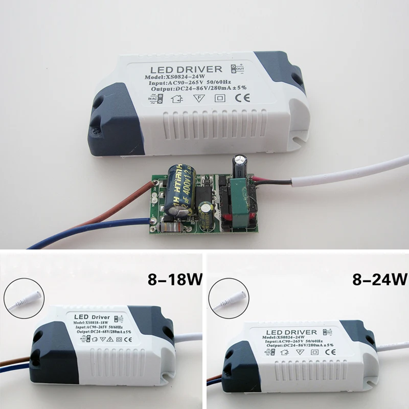 1pc LED Driver 280mA 8-24W AC 110V 220V to DC 24V Lighting