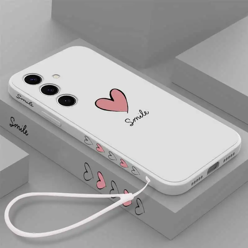 Elegant Liquid Lanyard Silicone Phone Case - Simple Love Collection