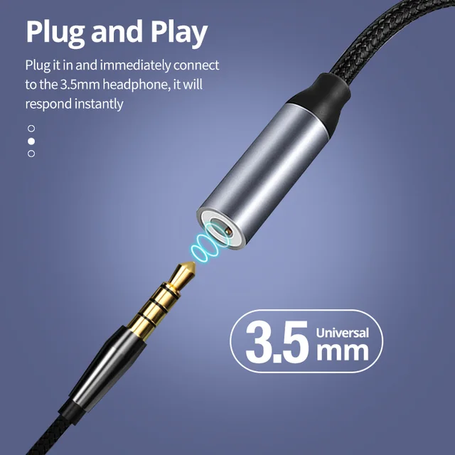 USB 유형 C ~ 3.5mm 이어폰 잭 디지털 오디오 어댑터 변환기