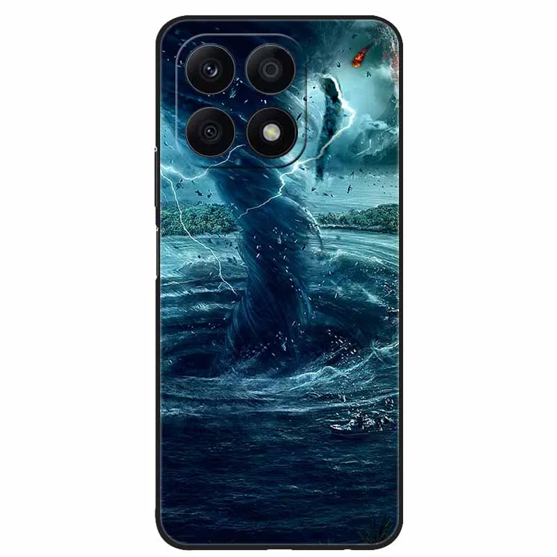 Cool Black Soft TPU Phone Case with Wolf and Lion Design - Durable Back Cover