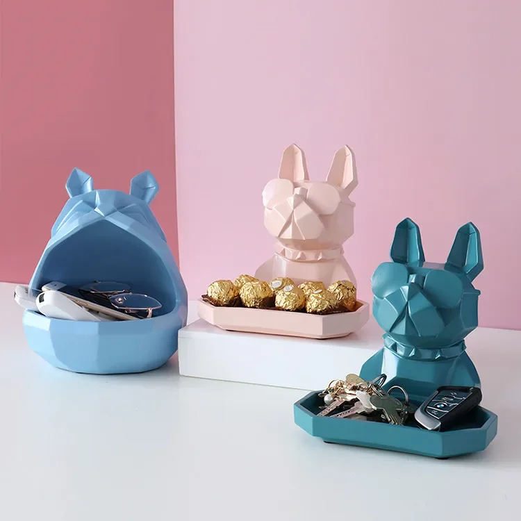 

Northern Europe Resin Animal Storage Ornaments Dog Statuette Storage Tray Home Desktop Decorative Crafts Furnishings Figurines