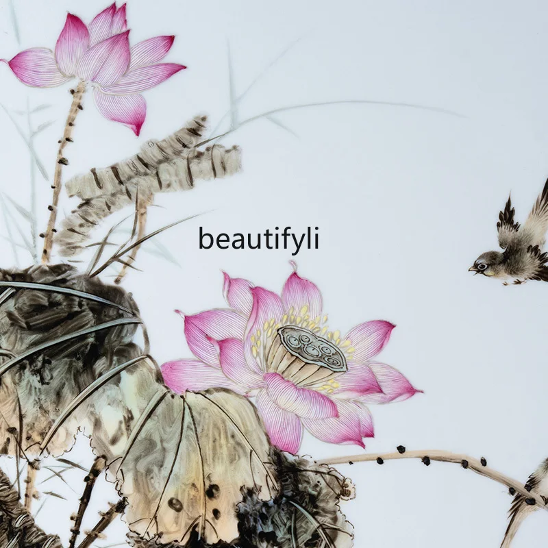 Jingdezhen-磁器の壁の絵画,手描きのセラミック絵画,新しい中国