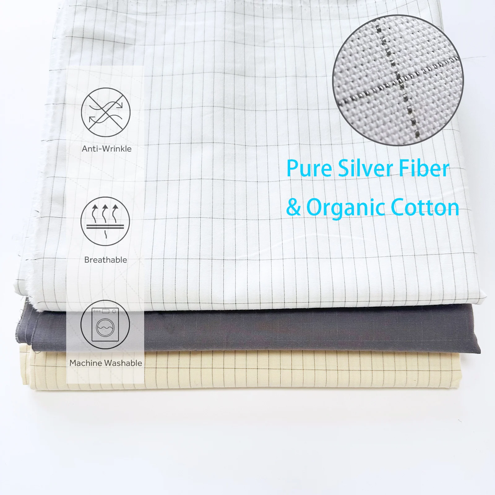 Earthing Fitted Bed Sheets Conductive Silver Fiber Grounded Bedsheet Anti-ESD Radiation Proof Release Electrostatic 2