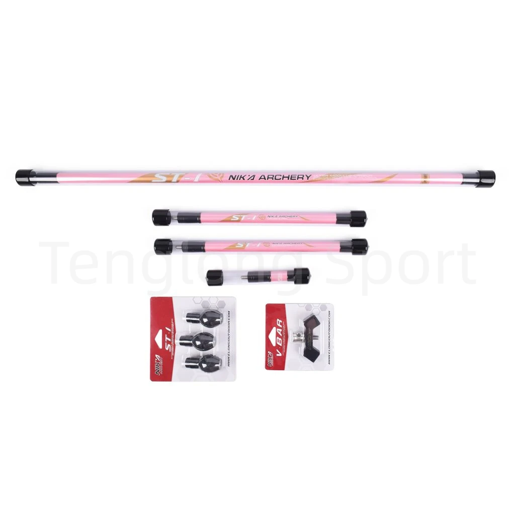 Nika Bogenschießen Recurve Bogen Stabilisator Bar Kohlenstoff Faser Stabilisator Weiß Und Rosa Farbe 1set – Detail 26