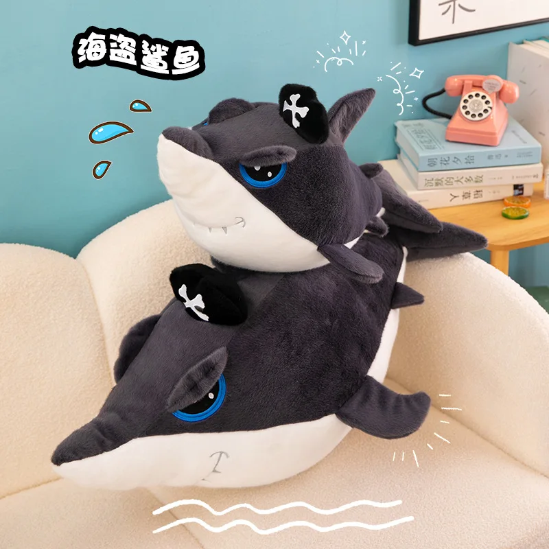NewOcean Overlord Kawaii Pirate Shark Doll Bedroom Sofa Decoration Shark Pillow Plush Toy Children's Birthday Christmas Gift 3