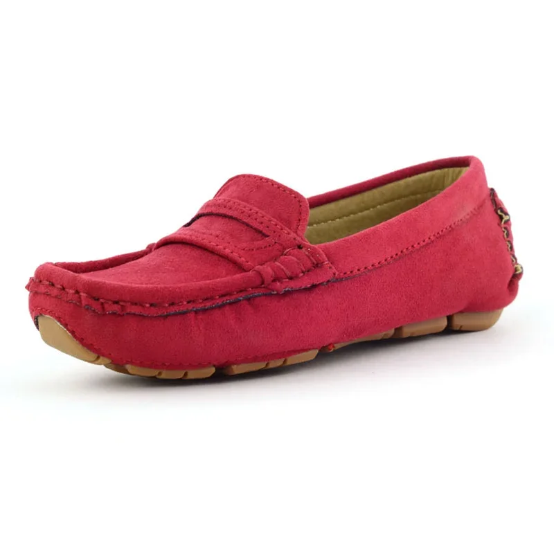 Handmade Slip on Leather Shoes for Kids New Suede Children's Sneakers Boys Loafers Autumn Flats with Plus Size 23-39 B08243