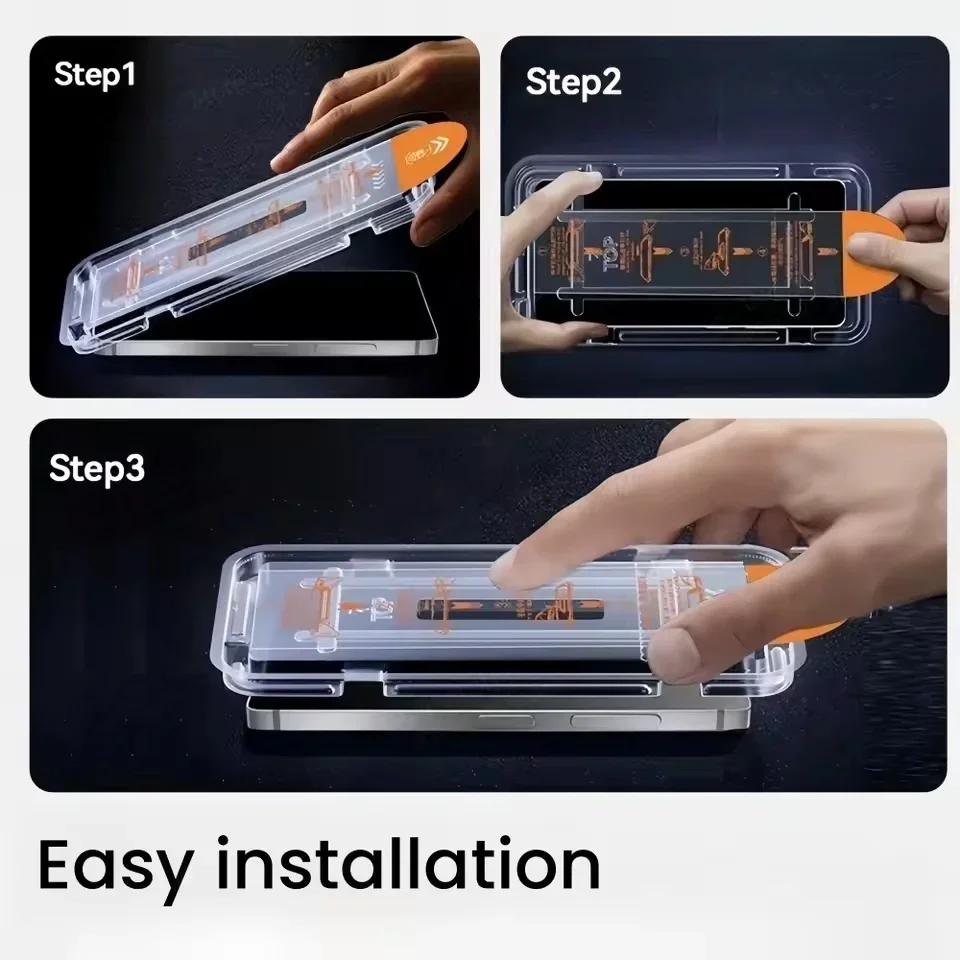 High-Definition Automatic Dust Removal Glass Screen Protector - Pack of 3, Easy Installation