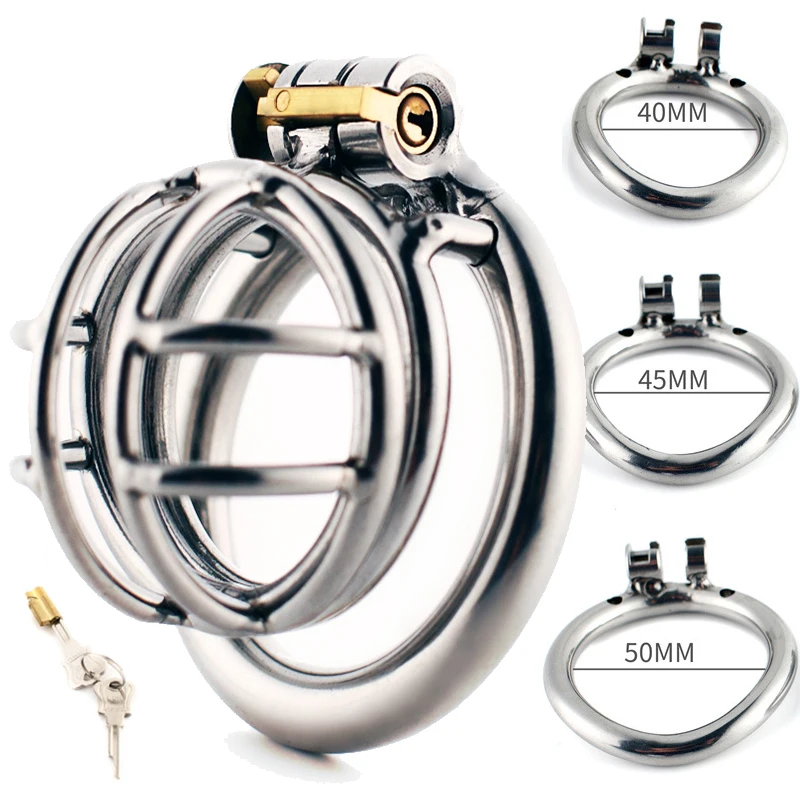 Keuschheitsgürtel aus Metall, Edelstahl, Keuschheit, Peniskäfig, männlicher Peniskäfig mit Schloss, Schlüssel, Erwachsene, BDSM, Bondage, Sexspielzeug
