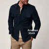 Men's Jacket Suede Slim Fit Lapel Cardigan High Quality With Pockets Business Office Suit Coat Single Breasted Clothes 5
