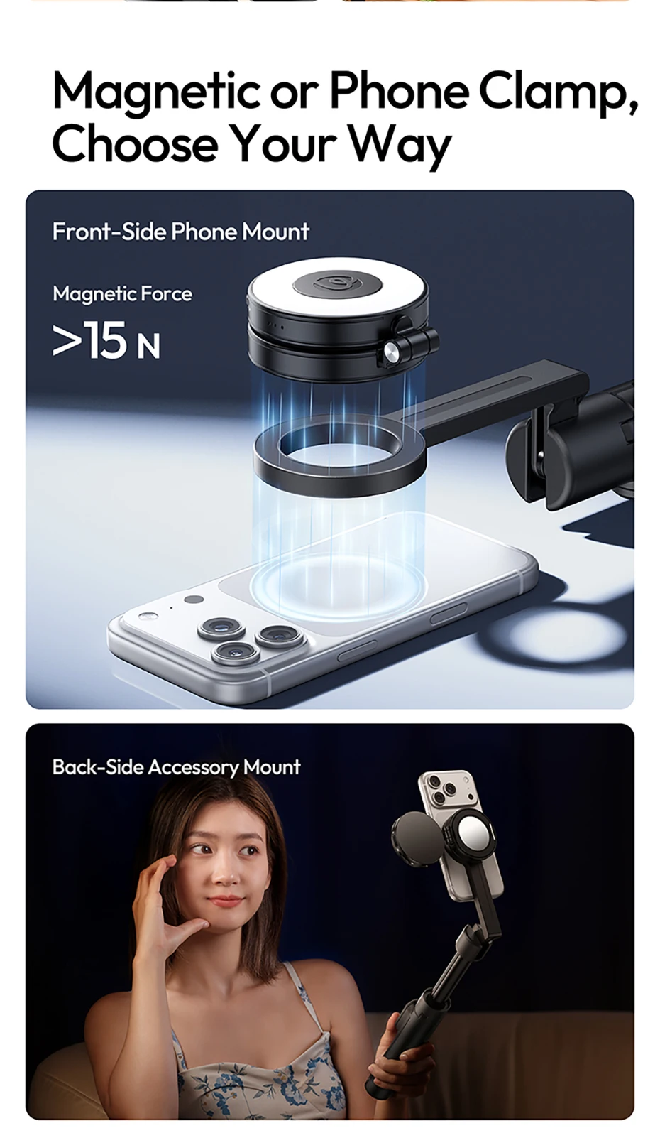 Ulanzi SK26 Portable Selfie Stick with Phone Holder description image 3
