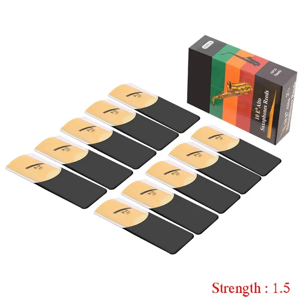 10pcs Alto Saxophone Reeds Strength 1.5 2.0 2.5 3.0 3.5 4.0 Sax Reed Parts High Quality Reed Excellent Pitch Stability saxophone reeds