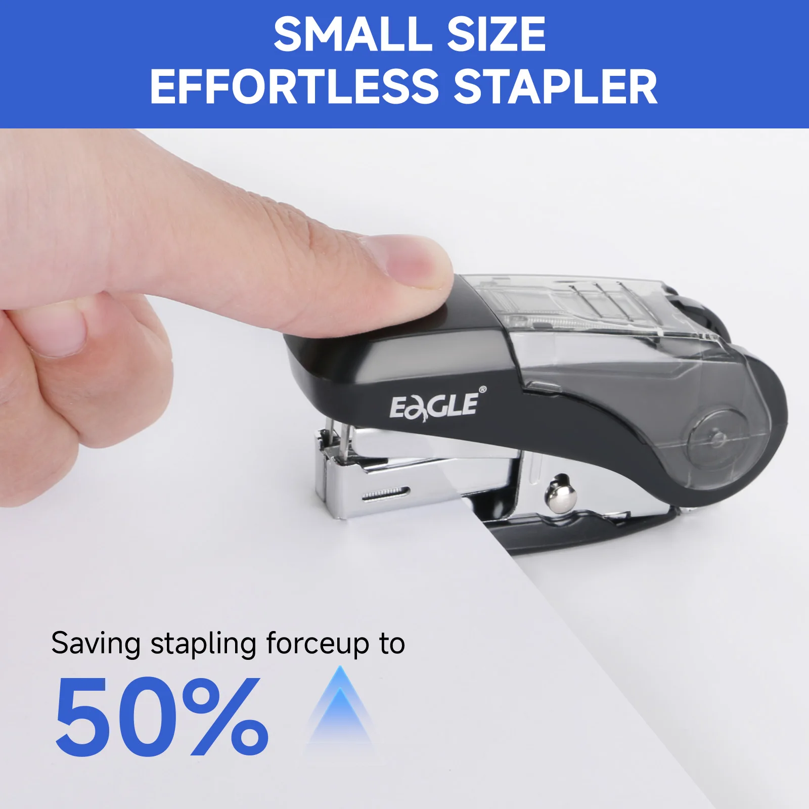 Eagle Mini Stapler With 1000 Staple Saving Stapling Force 50% Built in Staple Remover School Office Binding Supplies | push stapler,mini stapler set,hand stapler,staple remover,staple nails set