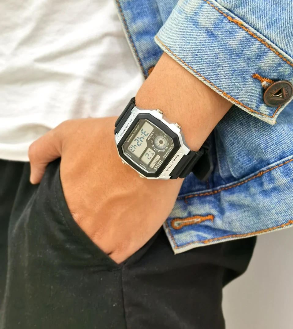 Digital LED Women Men Sport Watches OHSEN Fashion Red Waterproof electronic Wristwatch Multi function Man Diving Clock stopwatch