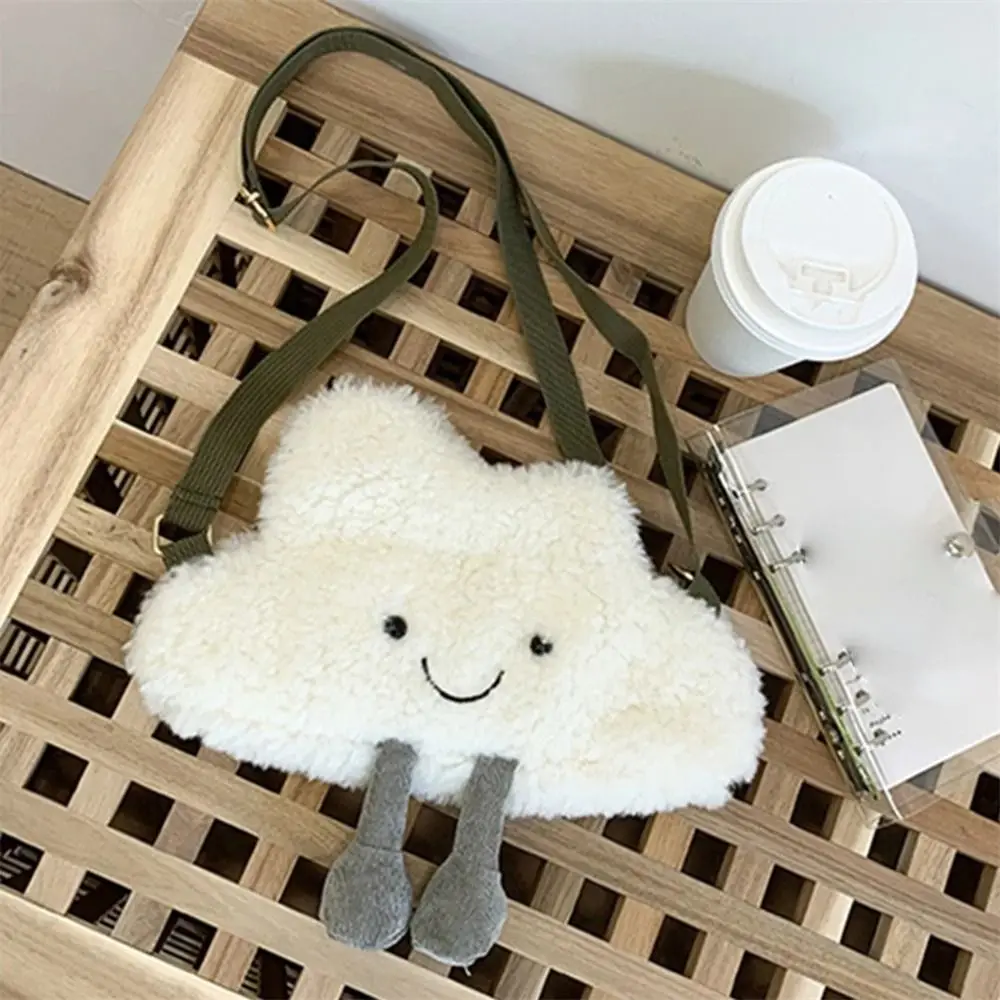 

Fashion Women Lovely Plush Shoulder Bag Cartoon Kawaii Crossbody Bags Adorable Cloud Design Students Handbags