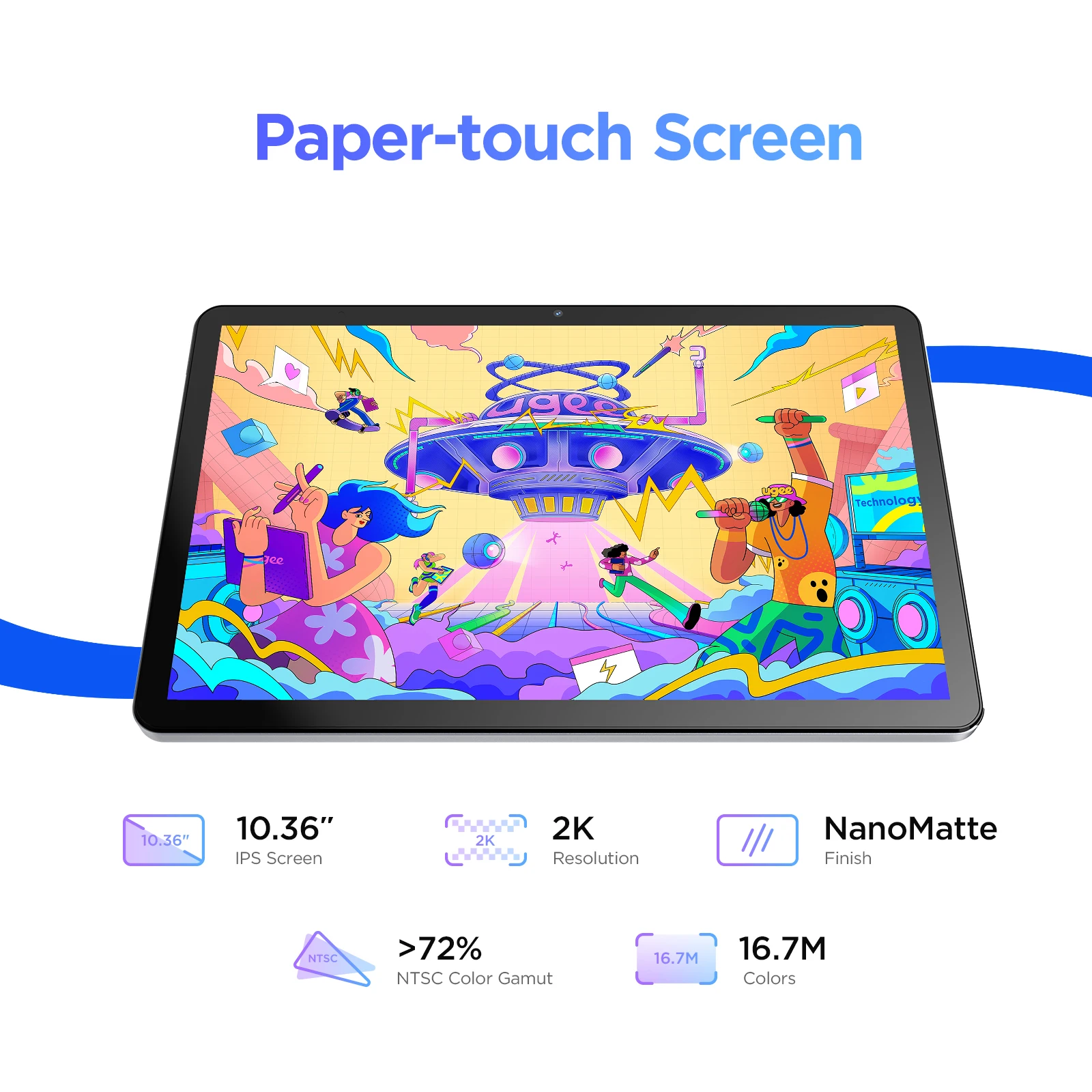 UT2 Fun 10.36-inch Drawing Pad Standalone No Computer Needed 2K Display Graphics Tablet Monitor 4096 Levels Android 14 System 3
