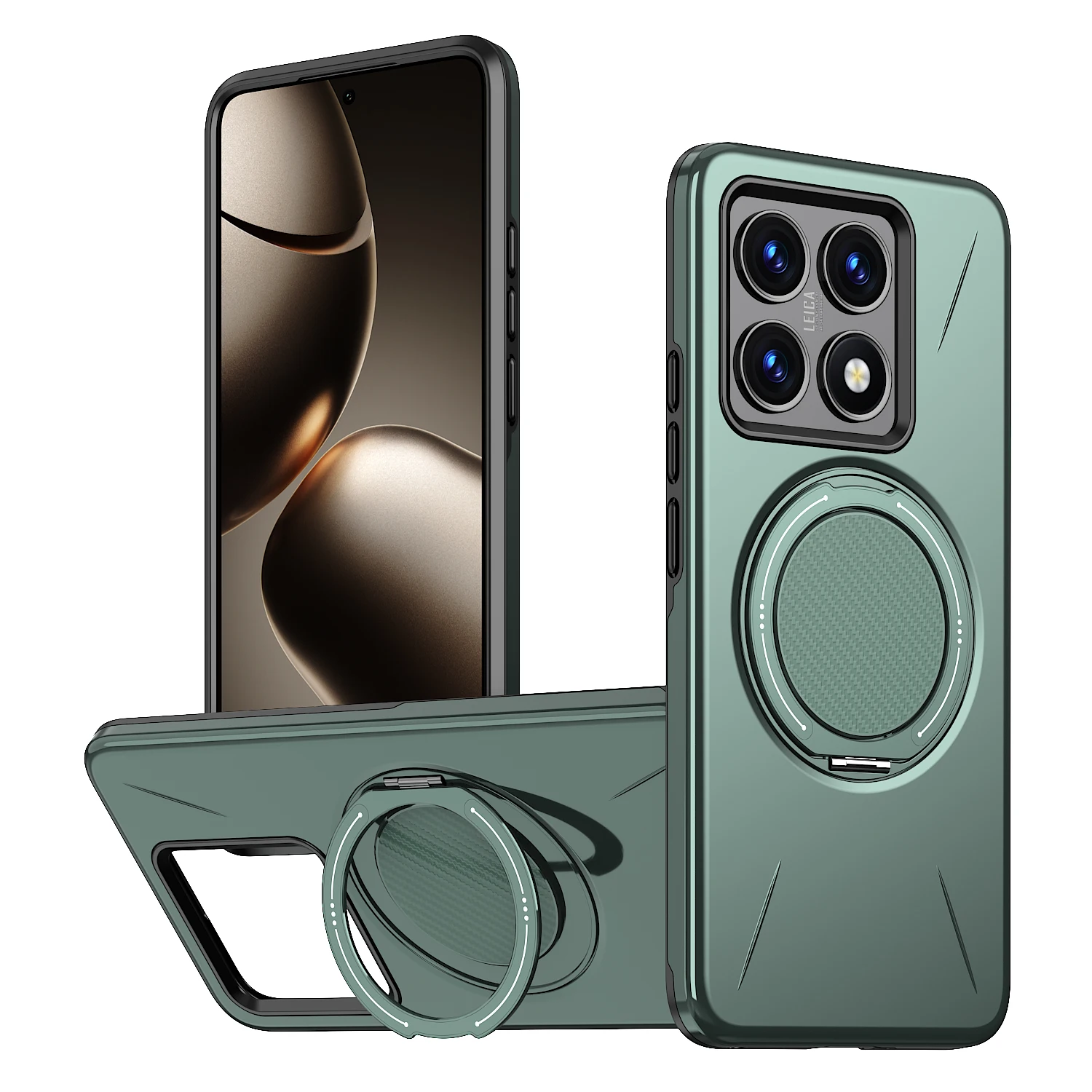 Armor Shockproof Phone Case with 360° Rotating Magnetic Metal Ring Bracket