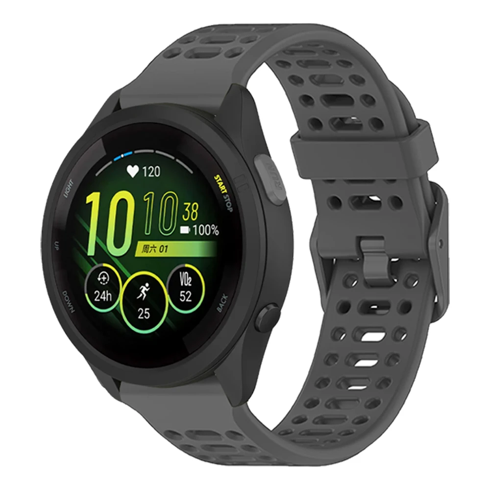 Breathable Soft Silicone Sports Watch Strap - 22mm/20mm