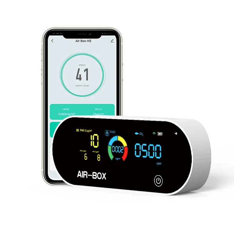 

Indoor Desktop Carbon Gas Analyzer CO2 Meter Detector Temperature Humidity Pm2.5.pm10 Air Quality Monitor
