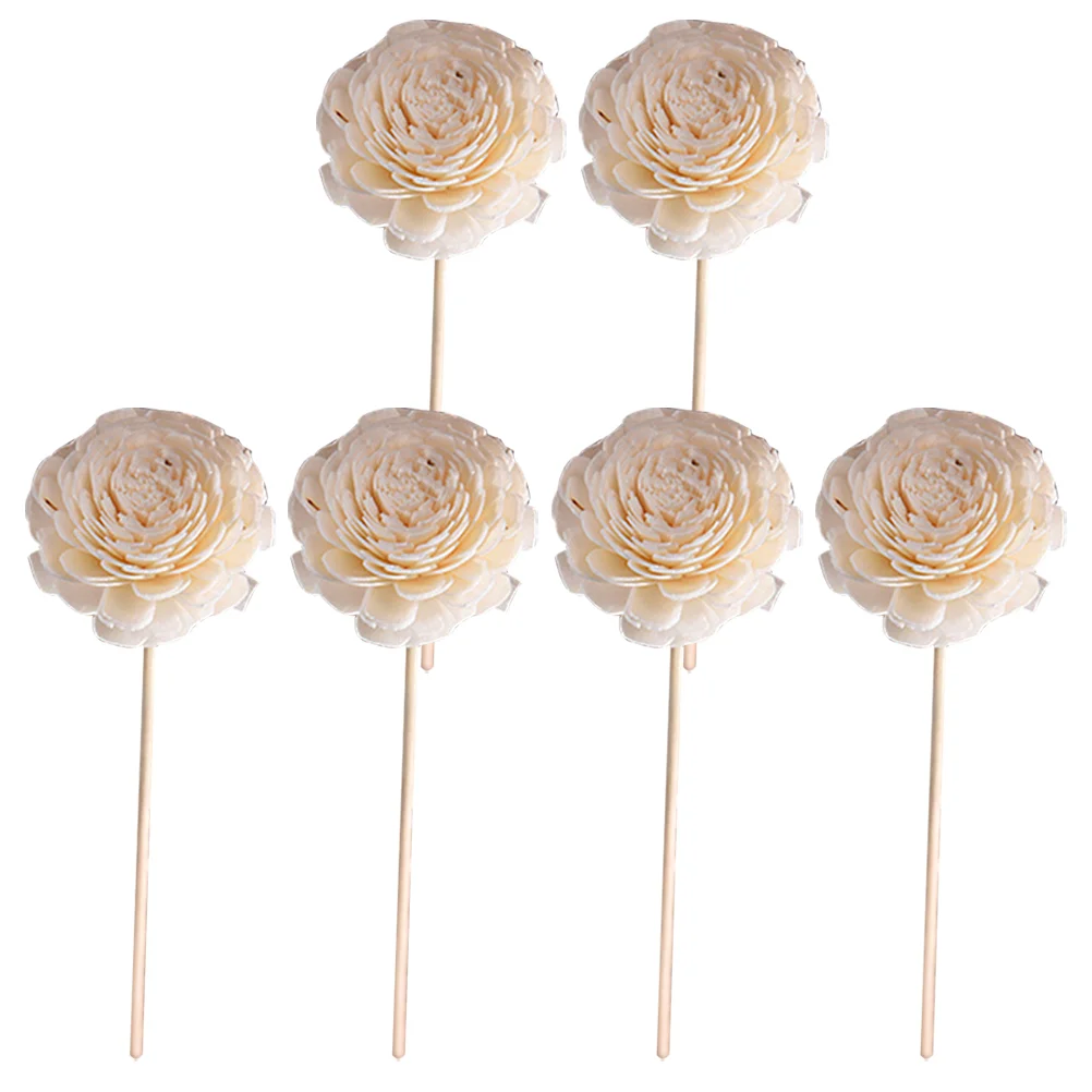 6 Pcs Incense Sticks Rattan Dried Flowers Aromatherapy Hand Made Wands White Diffuser