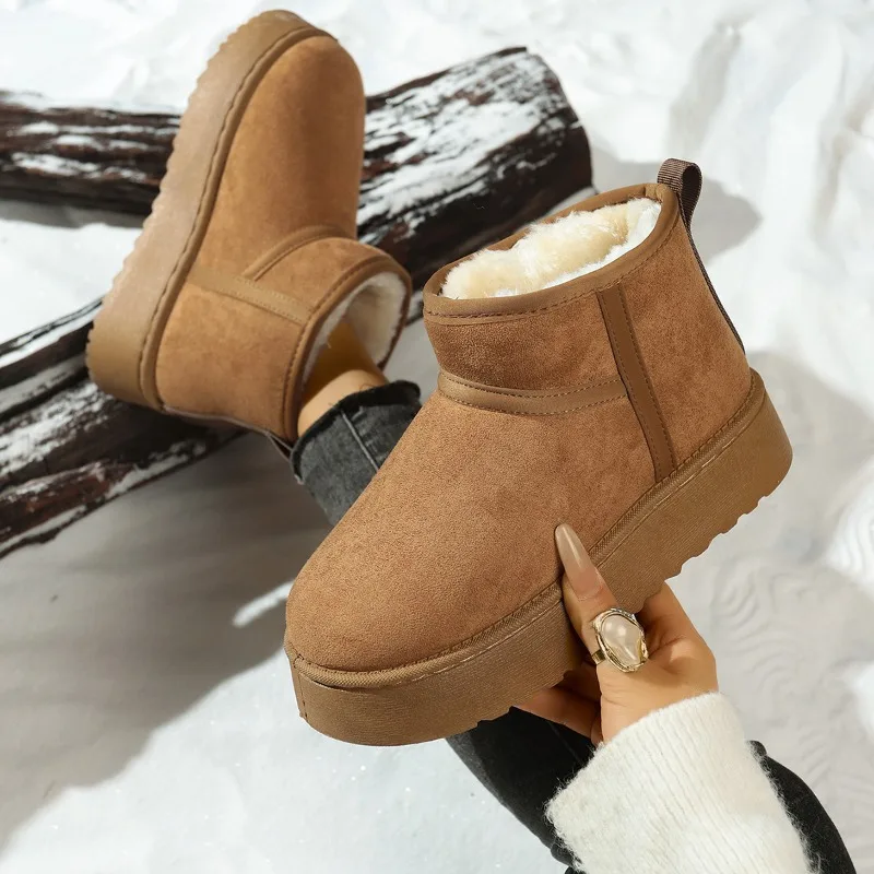 Real Sheepskin Wool Low-cut Warm Comfortable Shoes Women Fashion Short Shoes 2025 New Winter Warm Boots Fur Ladies Snow Boots - Image 2